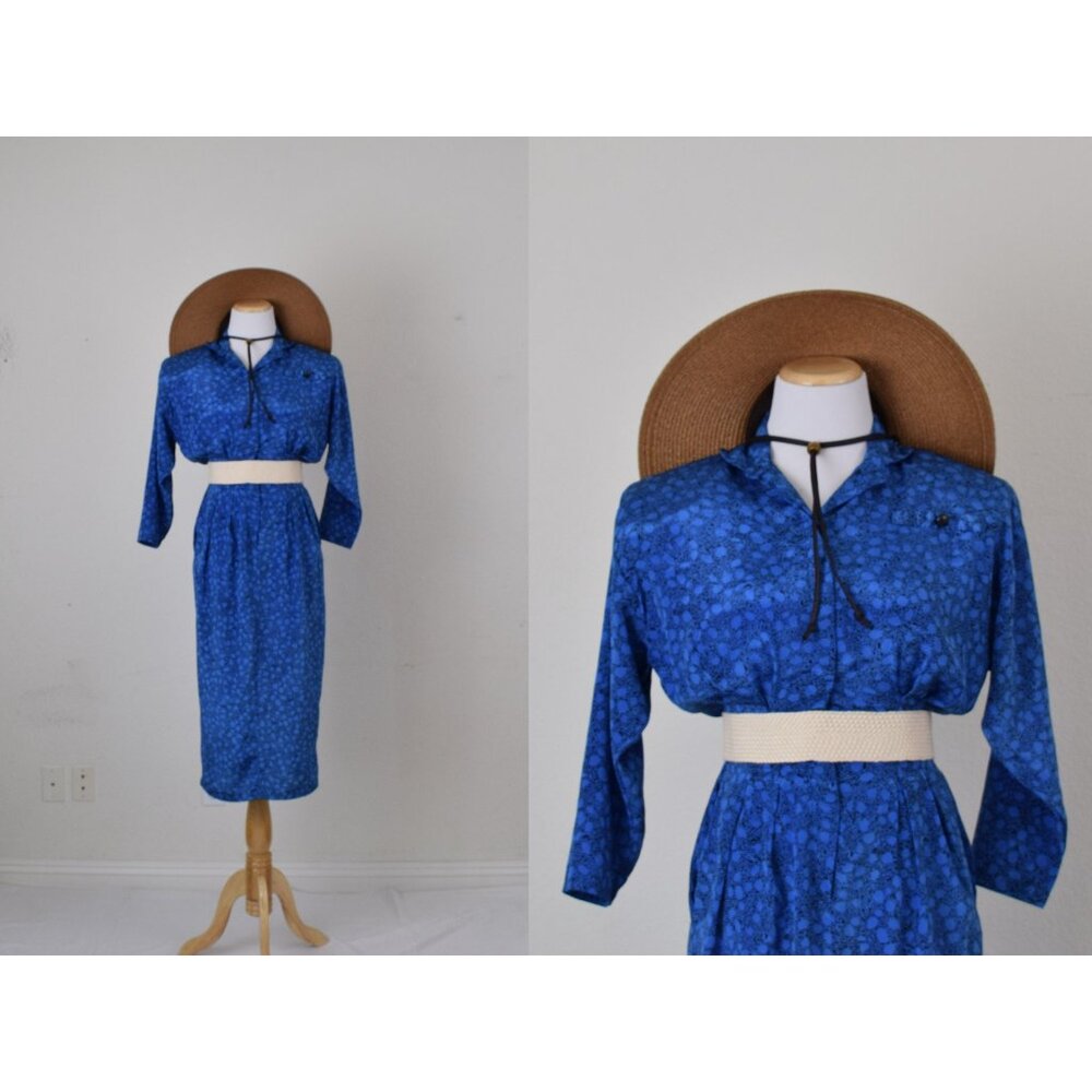 Vintage 80s Floral‎ Rayon Dress size 3 | 23 waist